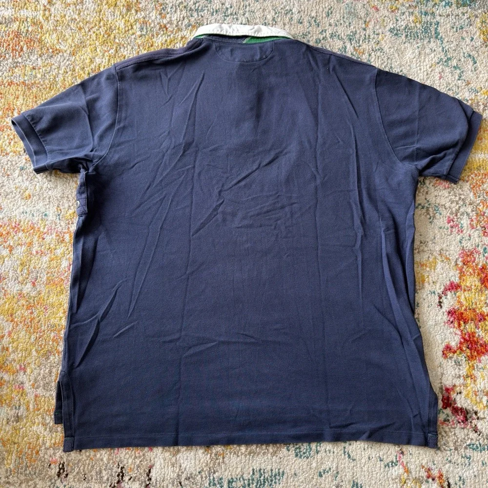 Vintage Polo Ralph Lauren Big Pony #2 Navy Red White Polo Shirt Size XL Men's